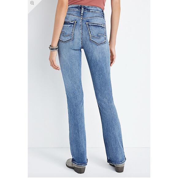 Silver Jeans Avery Curvy Boot High Rise Ripped distressed jeans denim 33" inseam - Picture 2 of 4